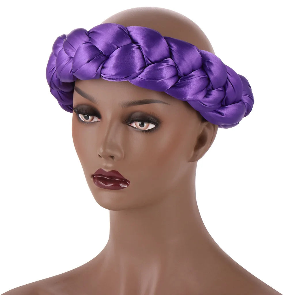Fashion Candy Color Braids Twist Headbands for Women African Headwear Elastic Hair Bands Ladies Turban Female Bandage Headwrap
