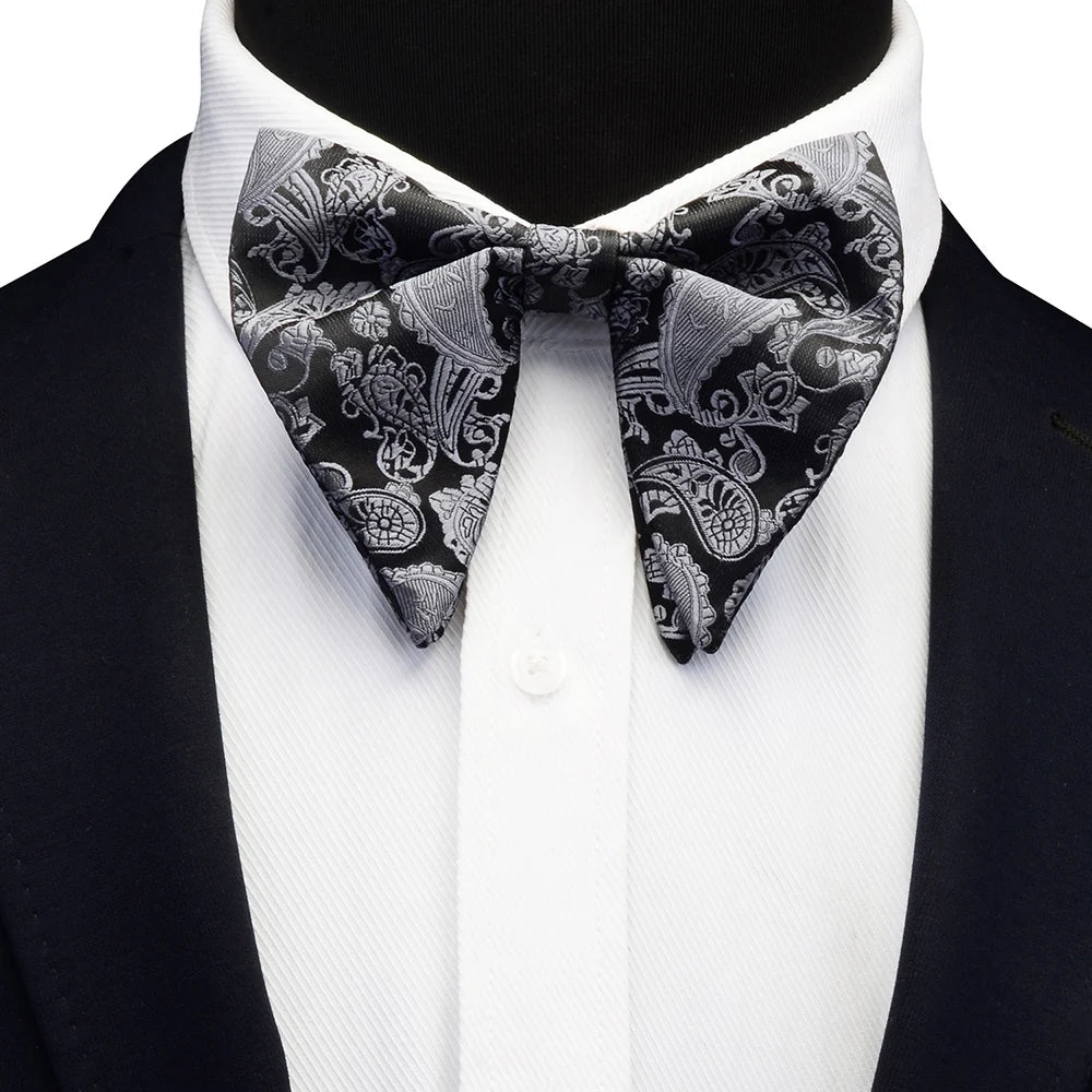 GUSLESON Fashion Paisley Bow Tie For Men Women Classic Big Bowtie For Party Wedding Bowknot Adult Mens Bowties Cravats Red Tie