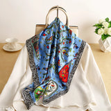 90*90cm Luxury Brand Women Silk Scarfs Print Square Scarves Spring Summer Shawls For Ladies