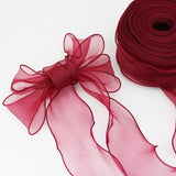 60mm Wave Silk Organza ribbon Bow material for hair ornament gift wrapping decoration lace ribbons