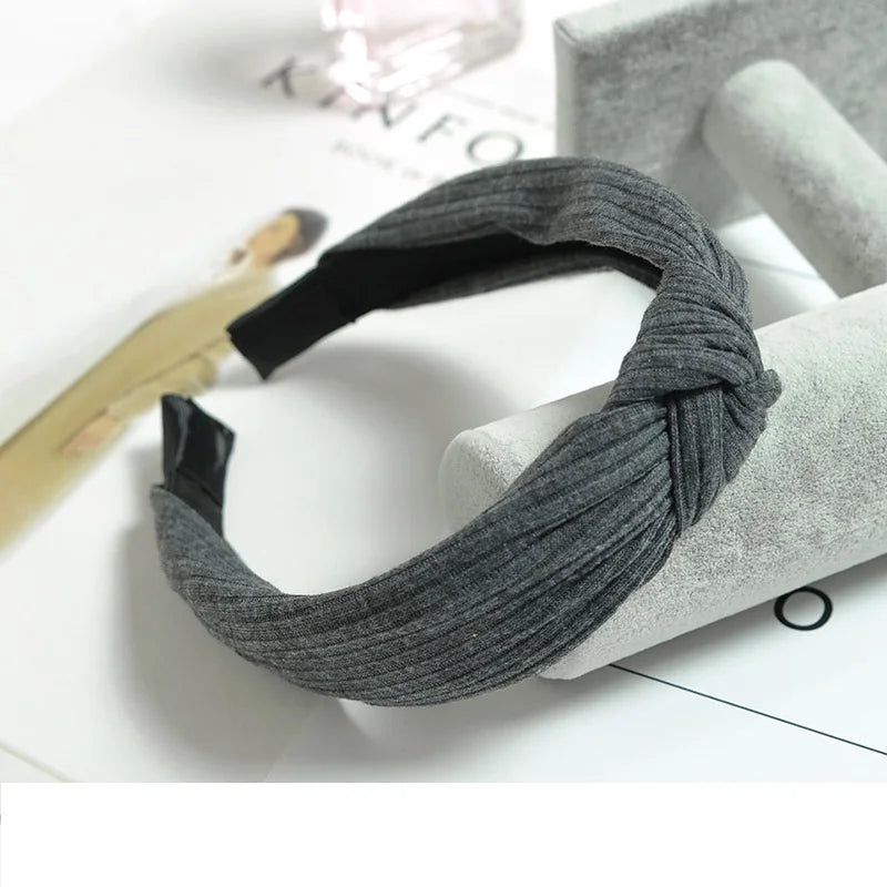 Women Elegant Top Knot Headband Print Dot Hairbands Girls Striped Plaid Flower Hair Hoop Fashion Hair Accessories FG0320