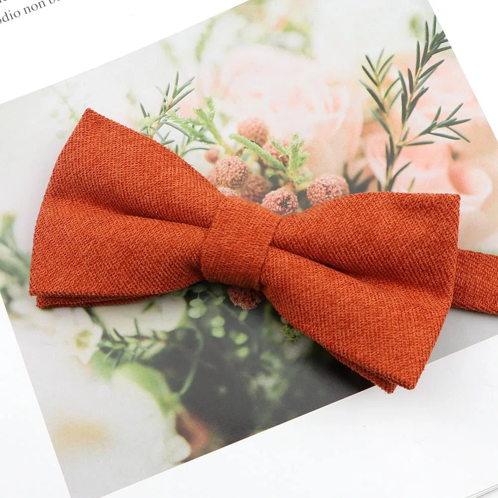 Mens Super Soft Downy Suede Parent-Child Bowtie Set Macarons Solid Color Classic Design Cute Butterfly Red Green Blue Pink Tie