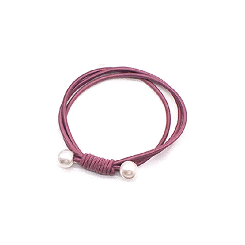 High Elastic Heart Pearl Round Shape Rubber Bands For Women Hair Band Kids Children Sweet Candy Color Hairbands Hair Accessories
