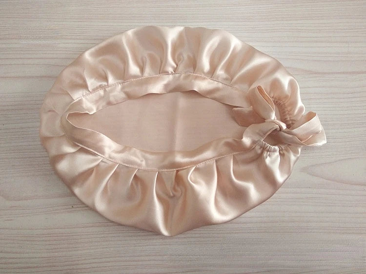 Pure Silk Hair Bonnets For Women Sleeping Cap Luxury Natual Silk Sleep Cap Night Bonnet Caps Hair Protection Turban Head Wraps