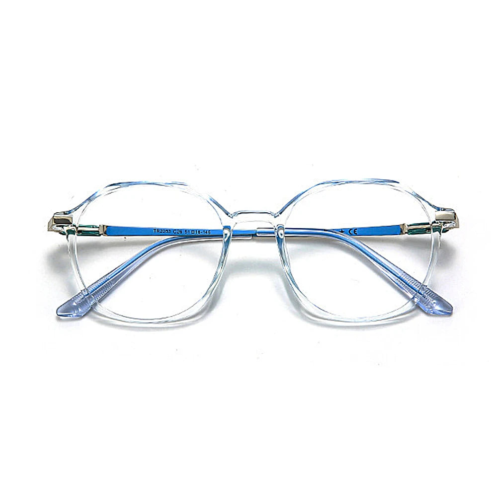 Fashion Women Anti Blue Light Glasses Blue Light Blocking Eyewear Luxury Brand Round Optical Spectacle Frame Computer Glasses