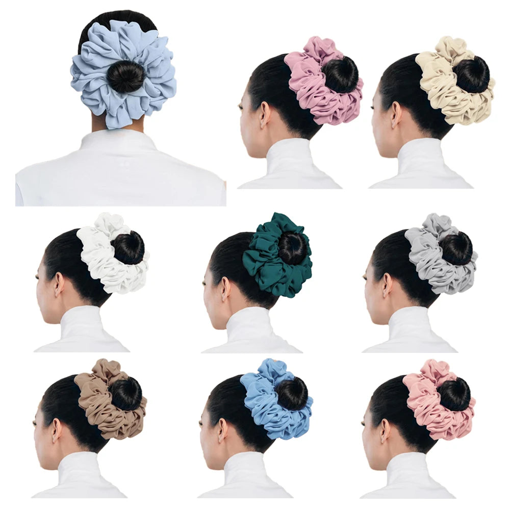 Elastics Chiffon Hair Band Solid Color Big Circle Scrunchies for Women Girl Ponytail Holder Hair Rope Hairband Hair Accessoires