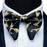 Ricnais Fashion Silk Pasley Floral Big Bowtie Yellow Red Jacquard Bow Tie For Men Business Wedding Party Ties Gigt Accessories