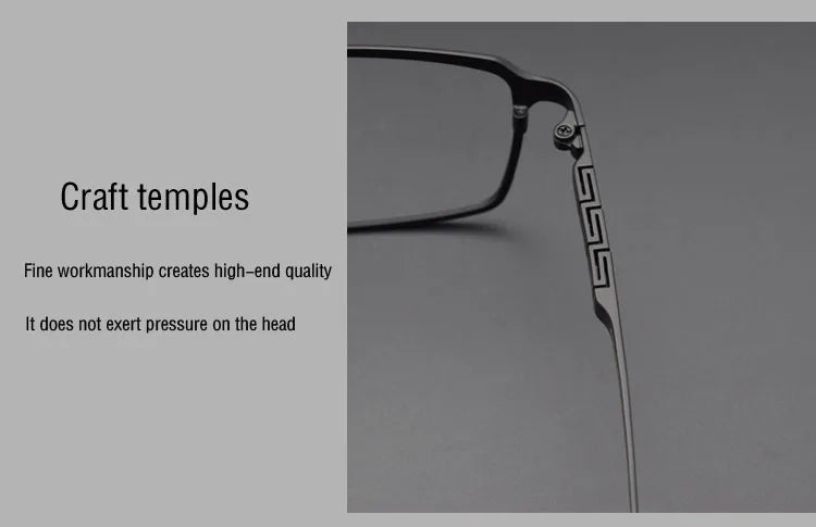 Pure Titanium Glasses Frame Men Titanium Alloy Prescription Eyeglasses Silver Super Light Spectacles Optical Glasses Frame