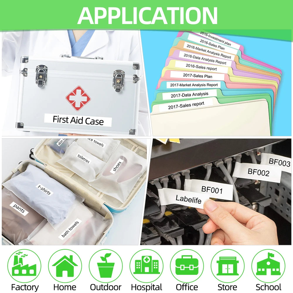 12mm Pattern Label Tape 12mm Compatible for Brother P touch Label Maker PT-D200 12mm Black on White tze-231 for PTH110 PTP300BT