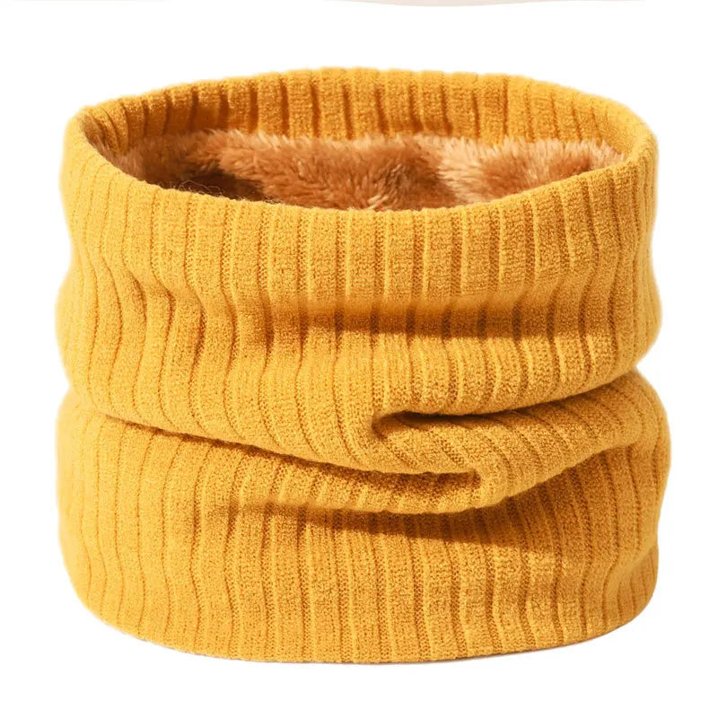 Winter Scarf for Men Fleece Ring Bandana Knitted Warm Solid Scarf Women Neck Warmer Thick Cashmere Hot Handkerchief Ski Mask