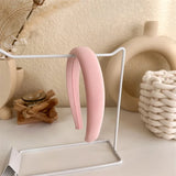 2022 Gentle Pink Womans Hairbands Girl Sweet Plush Wide Side Sponge Headband Hair Hoop Fashion Simple Solid Color Hair Accessory