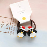 2pcs New Cute Cartoon Christmas Elk Elastic Hair Bands Rubber Hair Rope Tie Girls Hair Scrunchie Ponytail Holder Gum Accessories