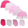2022 Unisex Baby Hats+Gloves Headwear Cotton Solid Newborn Nightcap Fitted Baby Boys Girls Sets Print Cartoon Baby Accessories