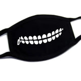 Korean Funny Expression Smile Creative Mouth Face Mask For Mouth Black Kpop Unisex Kawaii Face Mouth Muffle Mask Cotton Fashion