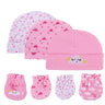 2022 Unisex Baby Hats+Gloves Headwear Cotton Solid Newborn Nightcap Fitted Baby Boys Girls Sets Print Cartoon Baby Accessories
