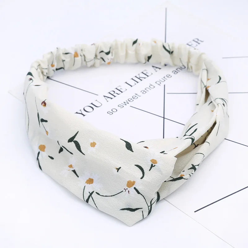 2020 Fashion Bohemian Headband Print Hairbands For Women Girls Vintage Cross Knot Turban Bandanas Headwear Hair Accessories