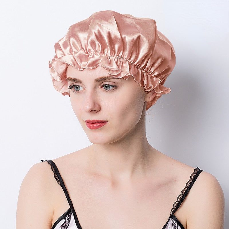 Large 100 Silk Sleeping Cap For Women Hair Bonnets Head Cover Hair Loss Hats Luxury Silk Bonnets Night Hair Wrap Mulberry Silk