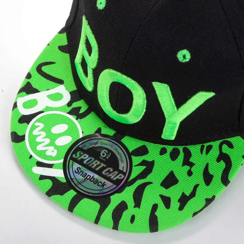 Cool Boy Embroidery Kids Baseball Cap Boys Girls Snapback Hat Four Seasons Children Hip Hop Sun Cap Hat Hot