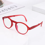 Fashion Design Blue Light Blocking Reading Glasses Men Women Folding Round Frame  Presbyopic Eyeglasses with Case  +1.0~4.0