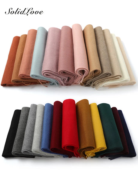 100% Cashmere Scarf Women Luxury brand  Pashmina Unisex Men Solid Color Warm Autumn Winter Thick Real Soft Long Cashmere scarves