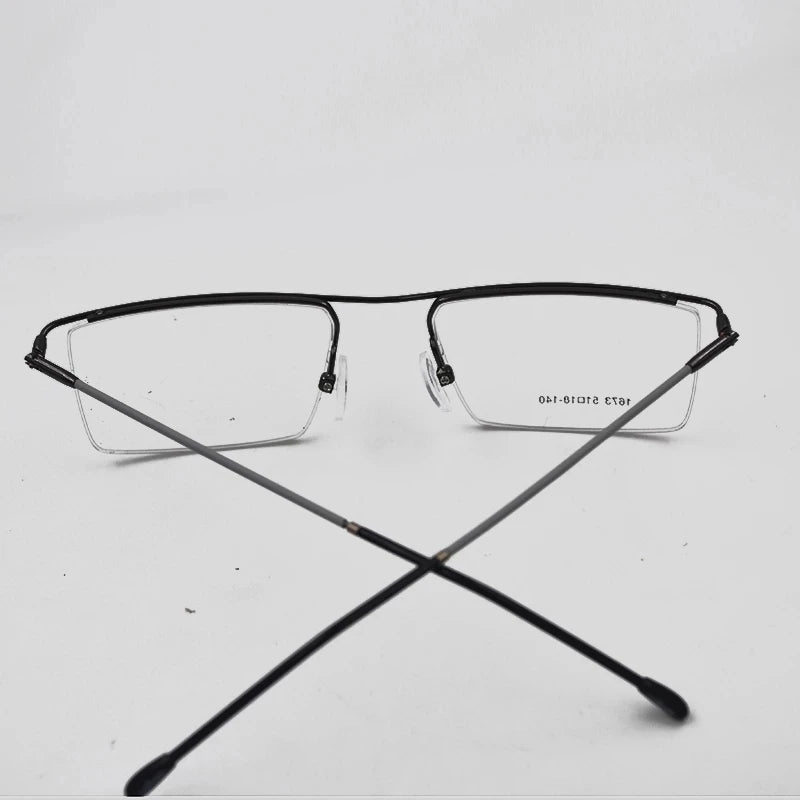 Men's business glasses frame half frame Square frame ultra light comfortable titanium alloy optical prescription Eyeglasses