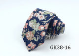 New Men's Floral Neck Ties Casual Cotton Slim Tie Skinny Wedding Party Suit Collar Flower Neckties Gravata Accessories Gift