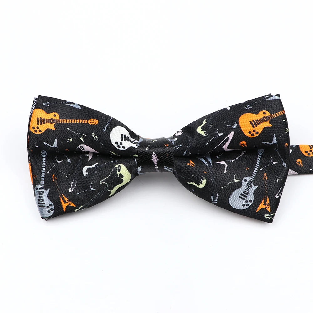 Musical Note Bow Tie Guitar Piano Stave Adult Children Bowtie Novelty Handmade Butterfly Wedding Party Men Gift Accessories