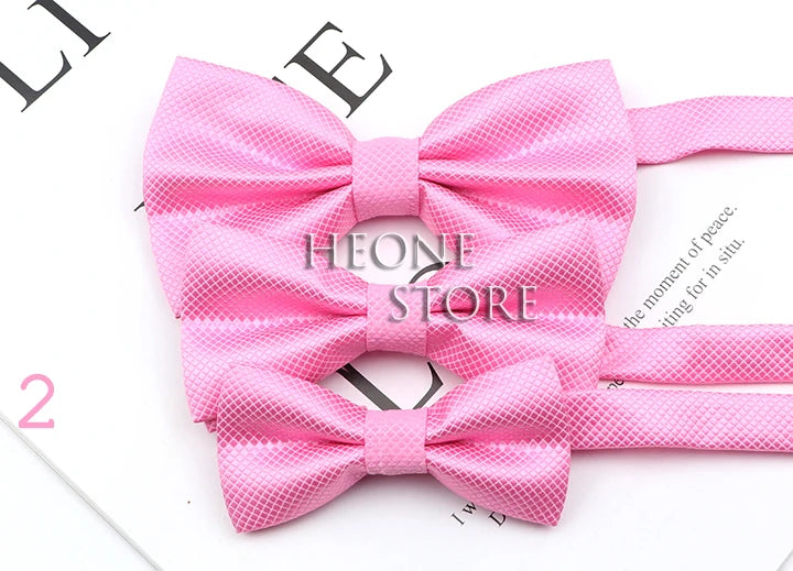 3 Sizes Parent-Child Bowtie Set Solid Color Lovely Kids Pet Family Butterfly Pink Champagne Blue Wine Red Cute bow tie Accessory