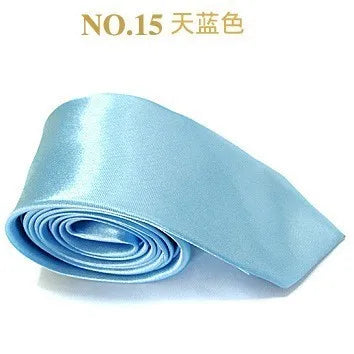 2019 Tie for Men women Slim Tie Solid color Necktie Polyester Narrow Cravat Party Formal Ties Fashion mens ties camisas mujer