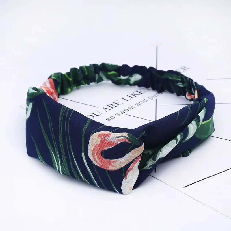 Women Headband New Fashion Hair Bands Bohemian Cross Elastic Hair Band For Ladies Black Purple Female Head band Hair Accessories