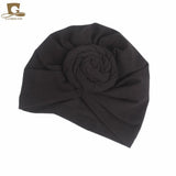 New Women cotton top knotted turban hat bonnet Hijab chemo cap headbands Female Muslim Hat Head Cover Night Cap Hair Accessories