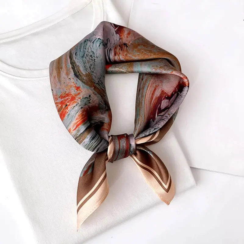 New Scarf 100% Silk Bandana Women Square Scarves Wrap Kerchief Mulberry Spring Fashion Luxury High Quality Headband Hijab Shawls