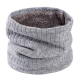 Winter Scarf for Men Fleece Ring Bandana Knitted Warm Solid Scarf Women Neck Warmer Thick Cashmere Hot Handkerchief Ski Mask