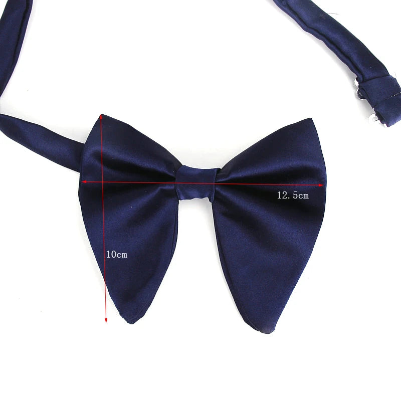 Men's Fashion Suits Bow Tie Women Classic Big Bowtie For Man Wedding Bowknot Adult Mens Bowties Cravats Uniform Solid Black Tie