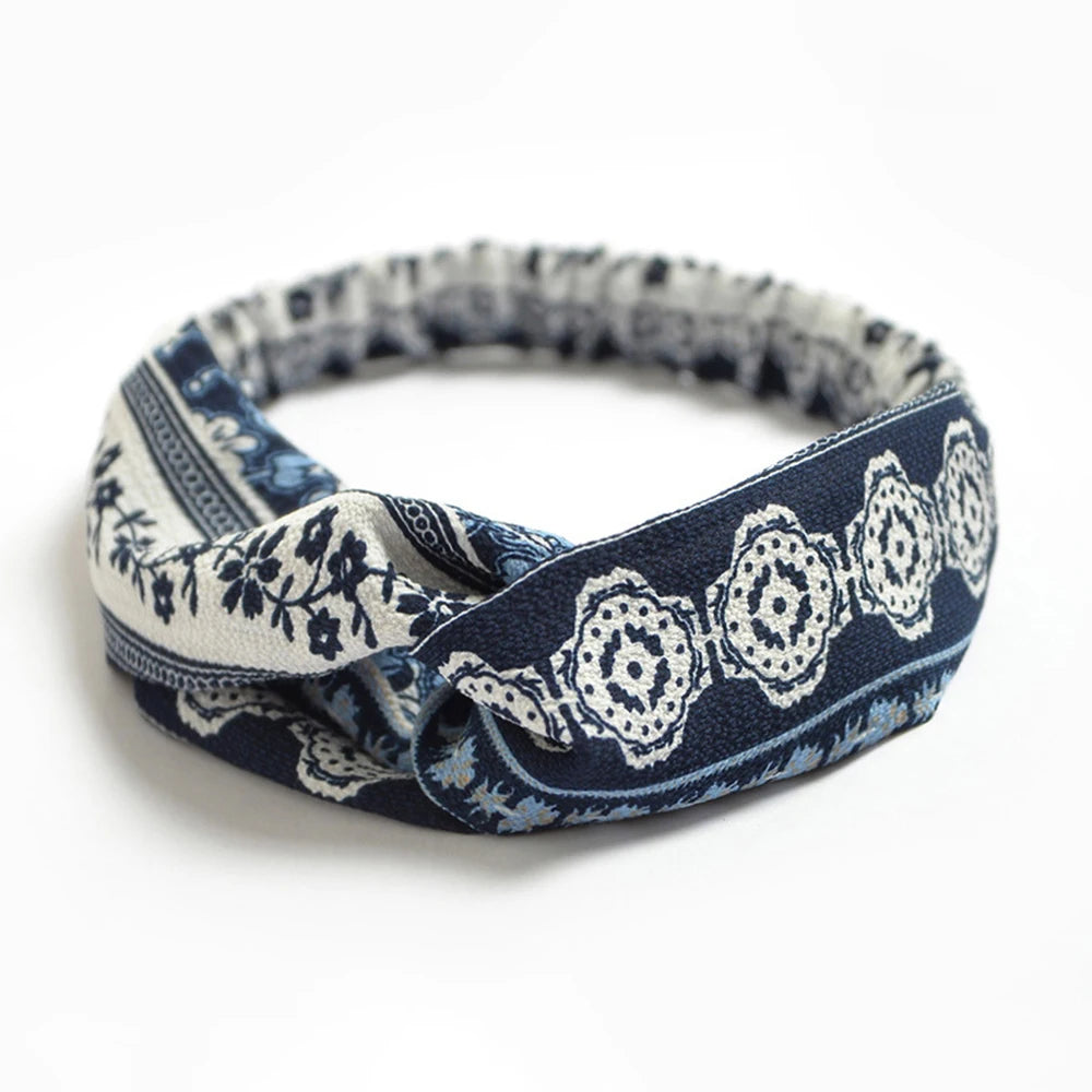 Korean Style Summer Lovely Hairband Women Hair Accessories Turban Twist Cross Headwrap Girl Floral Elastic Knotted Headwear