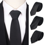 Black Neck Ties For Men Women Casual Suits Solid Tie Gravatas Skinny Mens Neckties For Business Wedding Slim Men Ties