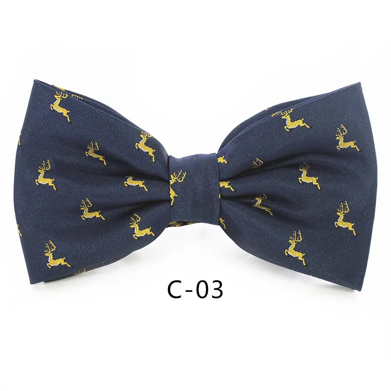 JEMYGINS Christmas Bow Ties for Mens Shirt  Snowflake Christmas Tree Pattern Men Silk Bow Tie  Christmas Party Gift
