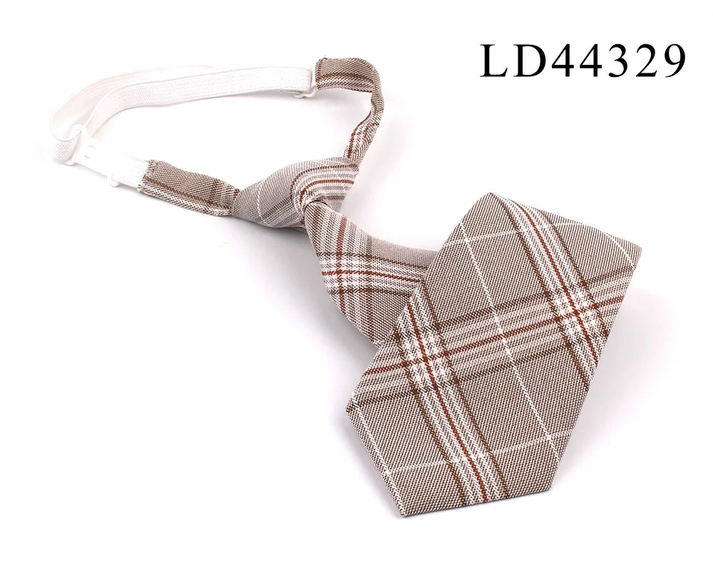 New Rubber Ties Casual Plaid Necktie For Boys Girls Neck Ties Simple Slim Necktie Gravatas Lazy Person Student Tie Neck Wear