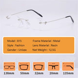 Frameless Nearsighted Glasses Finished Women Men Metal Leg Rimless Square Diopter Eyeglasses  -1.0 -1.5 -2.0 -2.5 -3.0 -3.5 -4.0