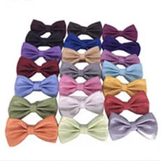 HUISHI Bowtie Mens Tie Solid Check Fashion Bowties Banquet Wedding Black Gold Red Green Pink Blue White Classic Bow Ties For Men