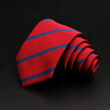 New Men's Tie Classic Stripe 7cm Jacquard Red Blue Green Necktie Daily Wear Cravat Wedding Party Dress Accessories Gift For Man