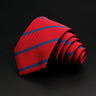 New Men's Tie Classic Stripe 7cm Jacquard Red Blue Green Necktie Daily Wear Cravat Wedding Party Dress Accessories Gift For Man