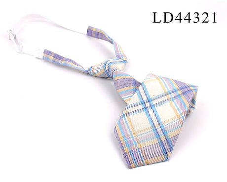 New Rubber Ties Casual Plaid Necktie For Boys Girls Neck Ties Simple Slim Necktie Gravatas Lazy Person Student Tie Neck Wear