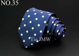 New Men's Tie Classic Stripe 7cm Jacquard Red Blue Green Necktie Daily Wear Cravat Wedding Party Dress Accessories Gift For Man