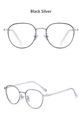 YIMARUILI New Titanium Alloy Wide-Rim Glasses Frame Men Round Retro Myopia Optical Prescription Eyeglasses Frame Women 80047