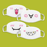 Cotton Kawaii Funny Anime Expression Mouth Face Mask Smile Breathable Masks For Korean Unisex Face Mouth Muffle Mask Accessories