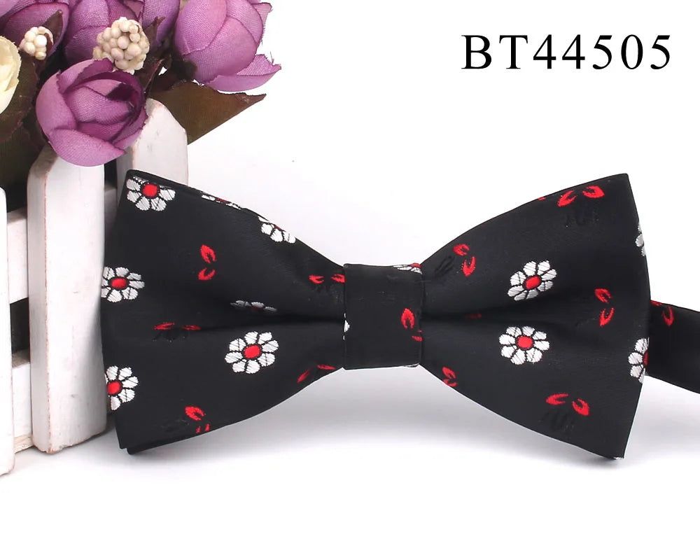 New Floral Men Bow Tie Claret Classic Bowtie For Men Flower Bow Ties For Business Wedding Butterfly Cravats Adult Suits Bowties