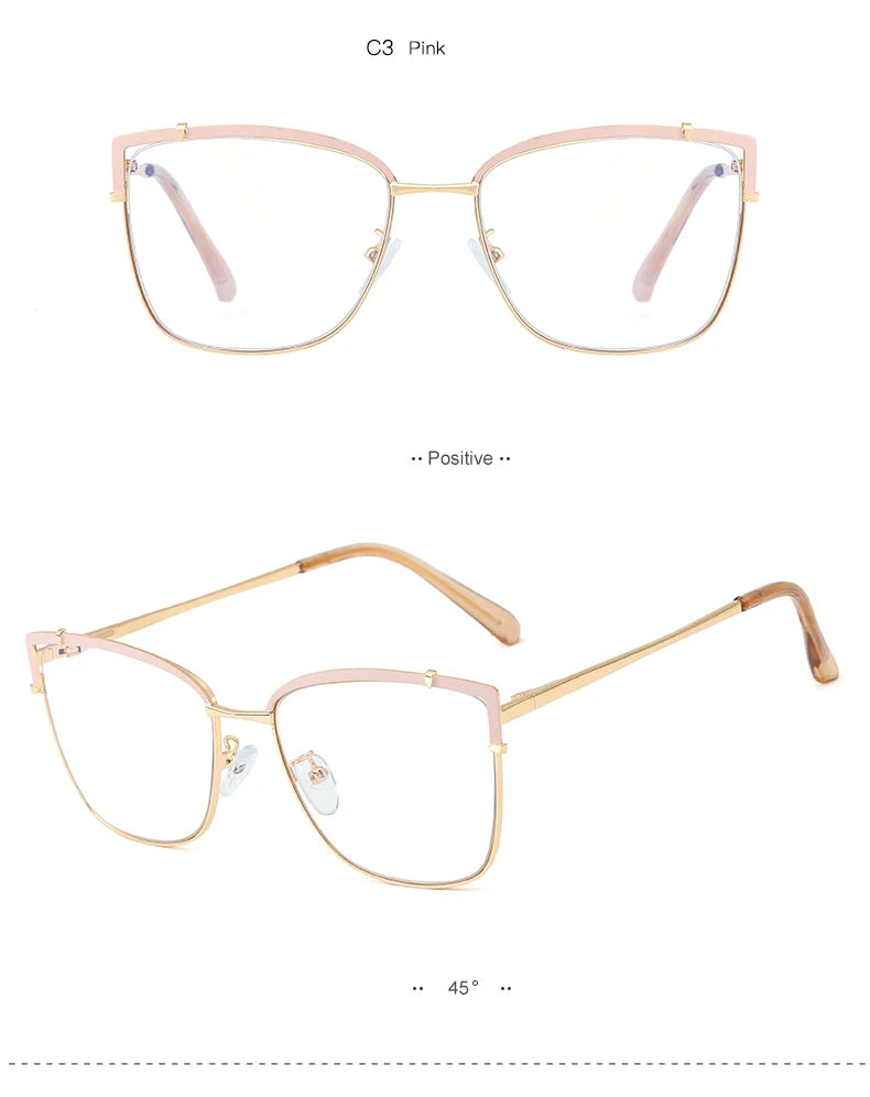 Blue Light Blocking Glasses Frame New Eyewear Prescription Female Eyeglasses Optical Women Spectacles UV400 Anti-Reflective