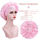 Black Pink Purple Hair Care Caps Silk Bonnet Women'S Nightcaps With Curly Natural Curls Covers With Soft Wide Elastic Adjustable