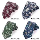 New Floral Tie For Men Women Skinny Cotton Neck Tie For Wedding Casual Mens Neckties Classic Suits Flower Print Neck Ties Cravat